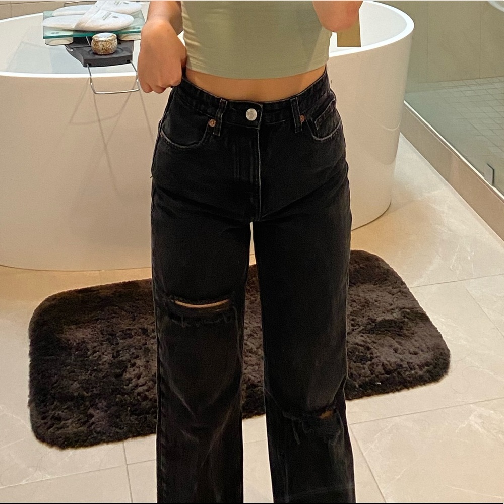 ZARA Wide Leg Denim Jeans